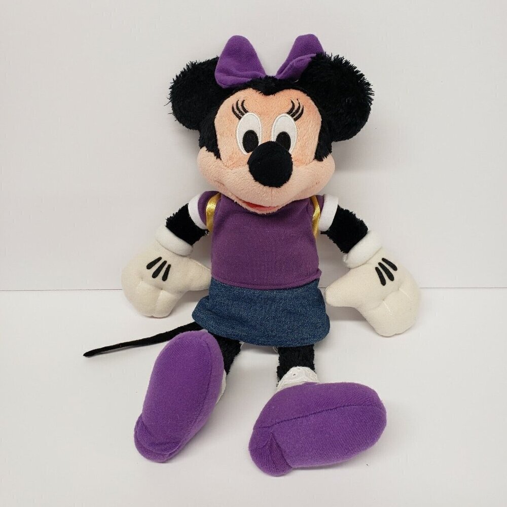 Disney 12" Minnie Mouse With Backpack School Girl Stuffed Animal Plush